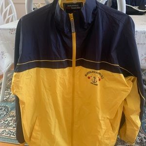 PCI Kenpo Full Zip Yellow Windbreaker Jacket Mesh Lined size XL